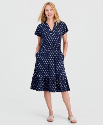 Women's Printed Short-Sleeve Knit Dress