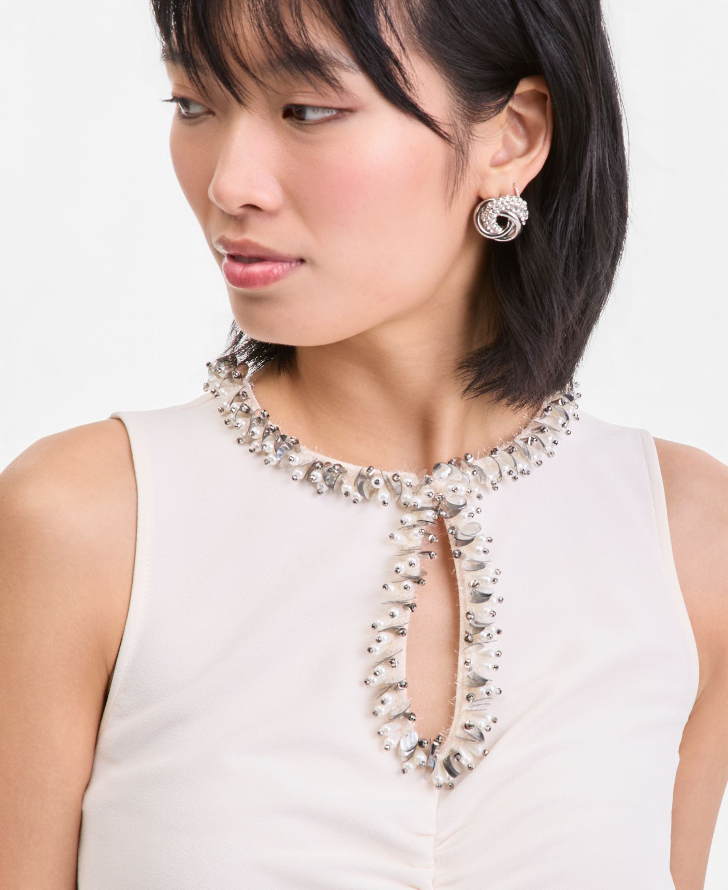 Женское платье I.N.C. International Concepts Sleeveless Jewelry-Embellished Midi, цвет: Винтажный кремовый — фото 3