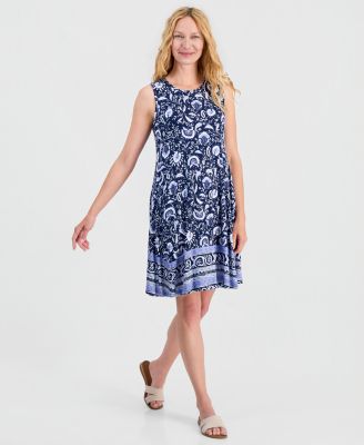 Women's Printed Sleeveless Knit Dress