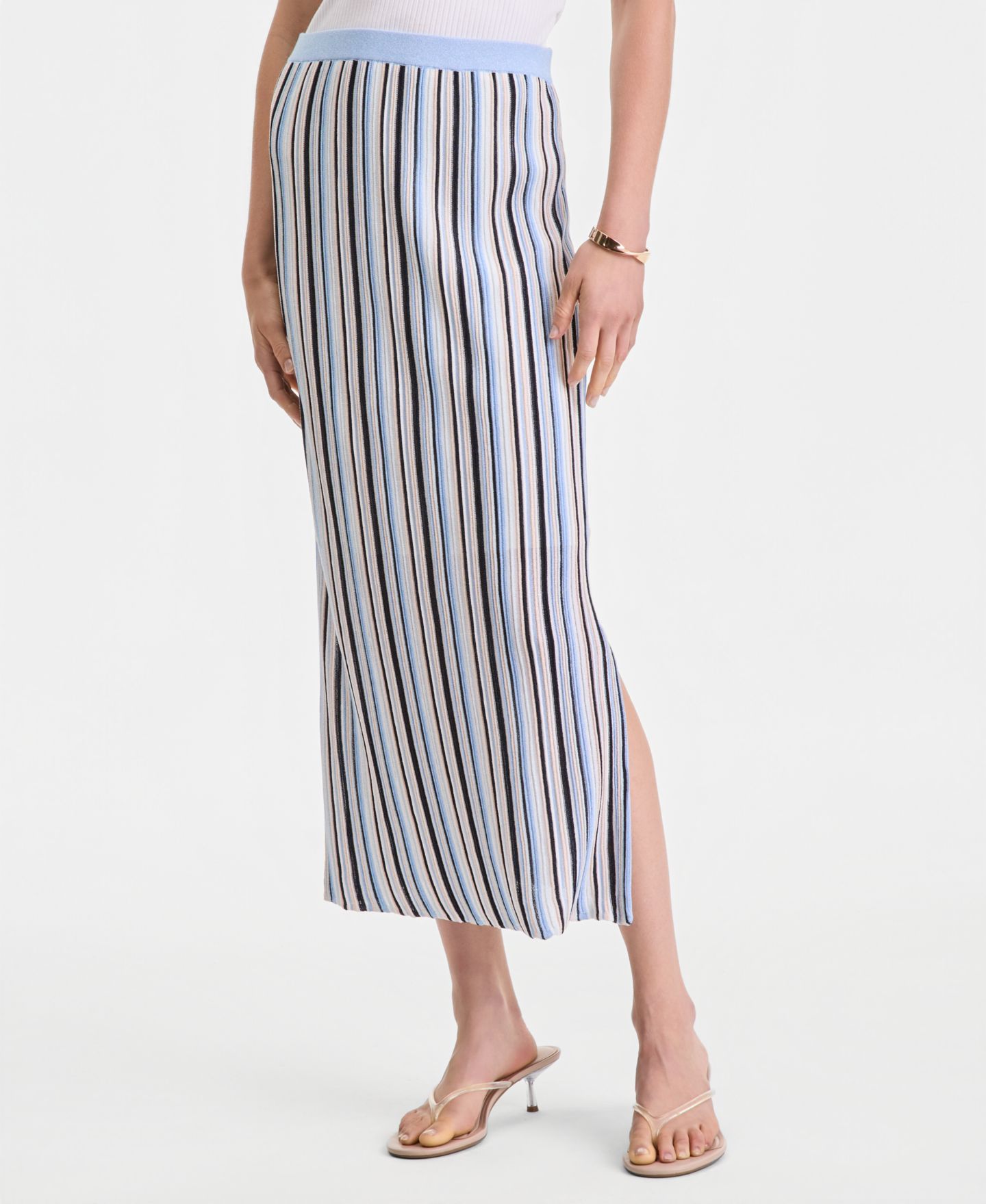 Женская юбка I.N.C. International Concepts Multi Stripe Sweater Skirt, цвет: Персиковый комбинированный — фото 1