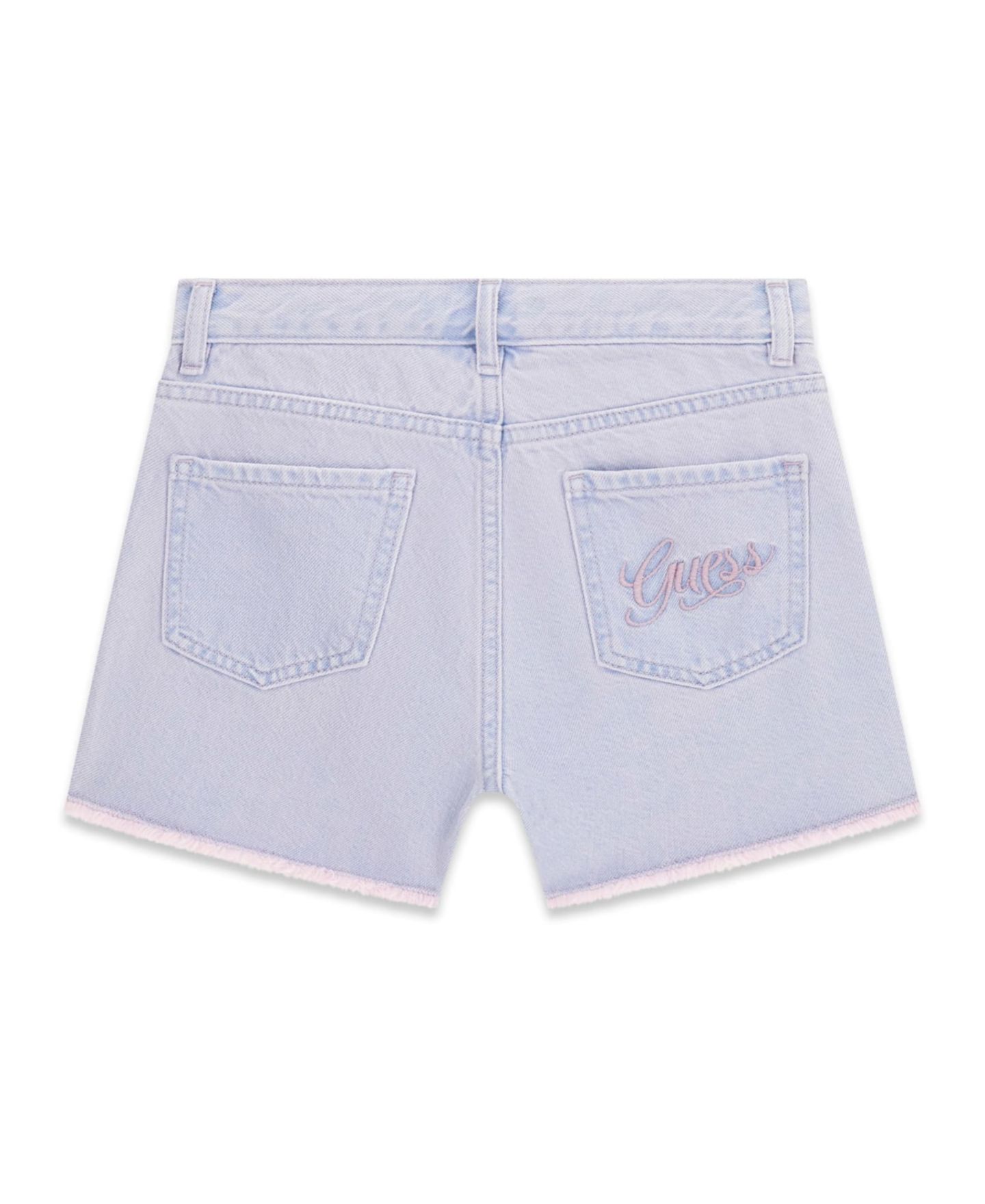 Шорты GUESS Overdye Denim Shorts для девочек, цвет: Светлый синий — фото 2