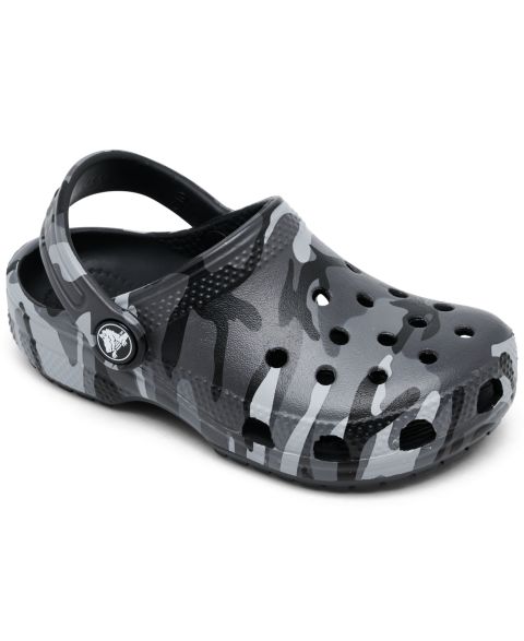 Детские сабо Crocs Camo Classic, цвет: Чёрный / Серый