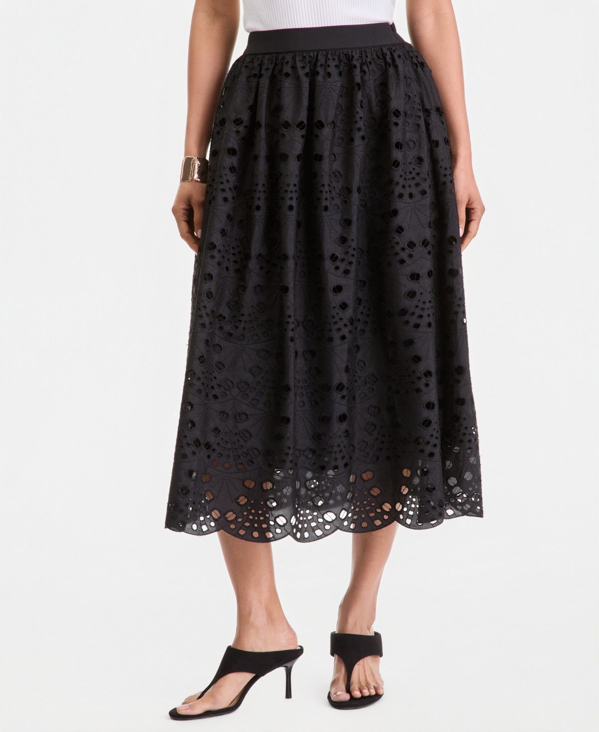 Женские юбки I.N.C. International Concepts Women's Eyelet Midi Skirt — фото 1