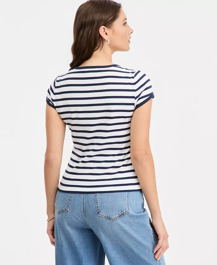Women's Micro Rib Boatneck Cap Sleeve Top - thumbnail 10