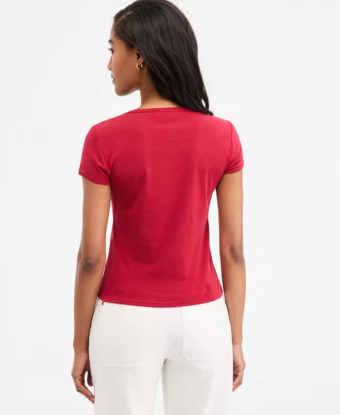 Women's Micro Rib Boatneck Cap Sleeve Top - thumbnail 6