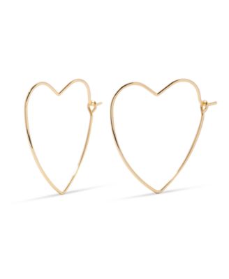 Gold-Tone Plated Sandy Heart Hoop Earrings