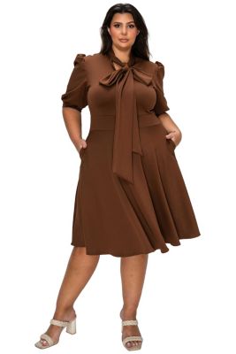 Women's Brown Fit & Flare Dresses | Macy's