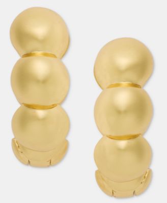 Small Half-Dome Huggie Hoop Earrings, 0.6" 