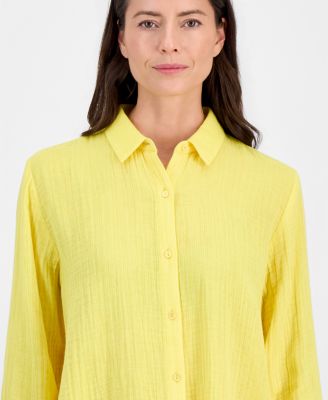 Women's Cotton Striped Long-Sleeve Shirt