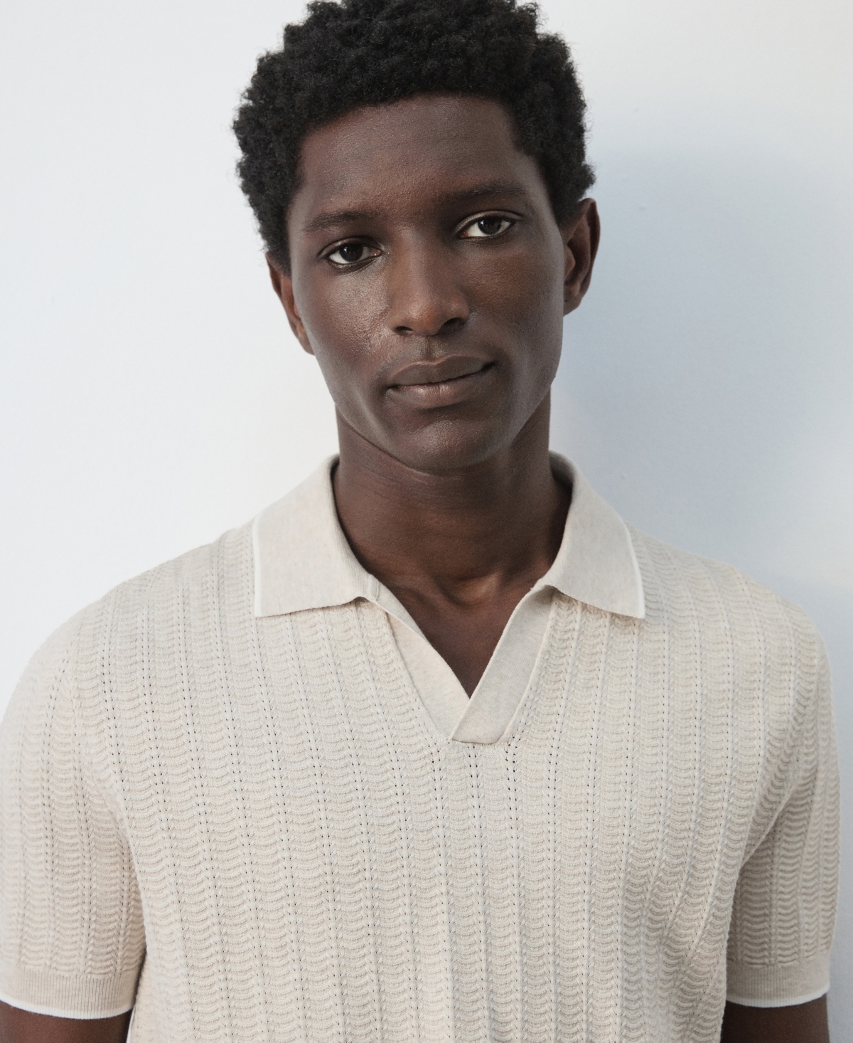 Mango Men's Structured Fine-Knit Polo Shirt