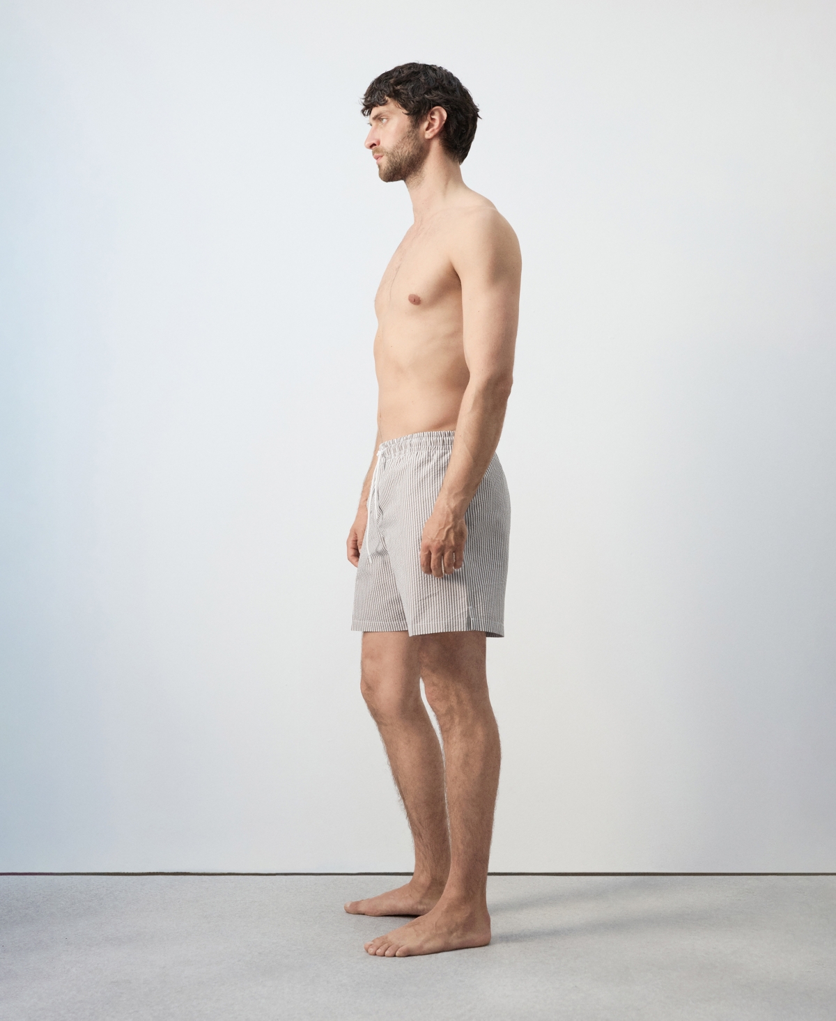 Mango Men's Seersucker Striped Swimsuit