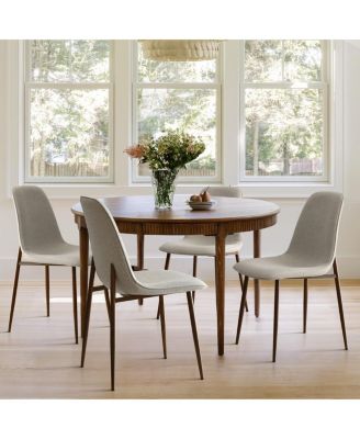 '19.5" Seat Height Upholstered Fabric Dining Side Chairs, Set of 4