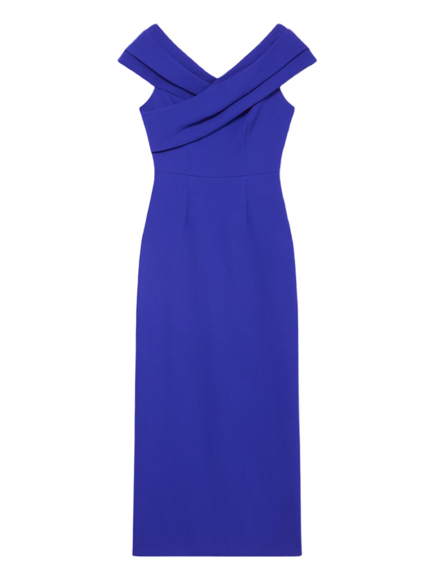 Женское платье The Fold Bodycon Short Sleeve V-Neck Midi, цвет: Синий — фото 7