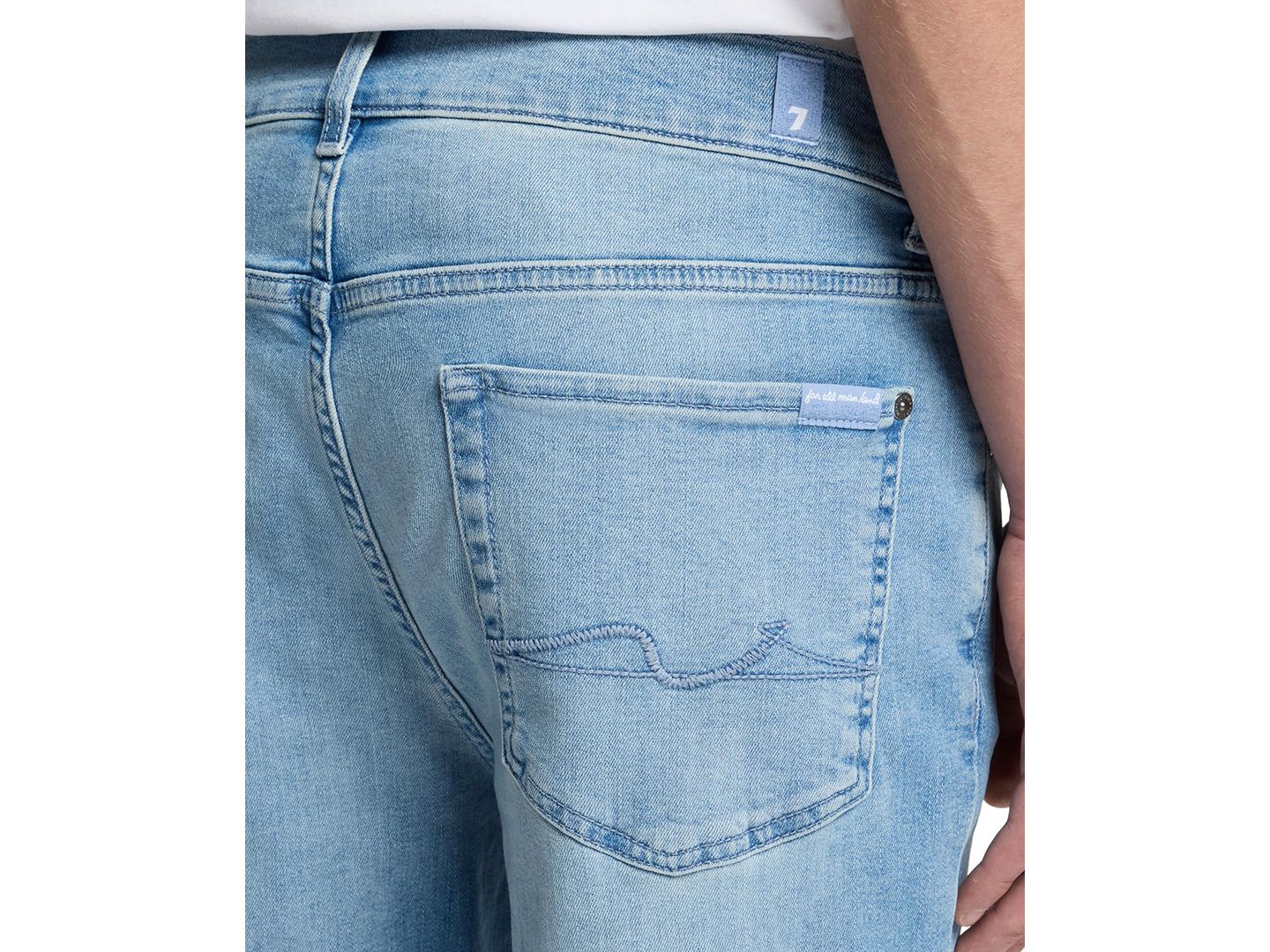 Мужские джинсы 7 For All Mankind Slim-Fit, цвет: Синий — фото 4