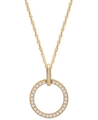 Diamond Circle Pendant Necklace (1/6 ct. t.w.) in 10k Yellow Gold