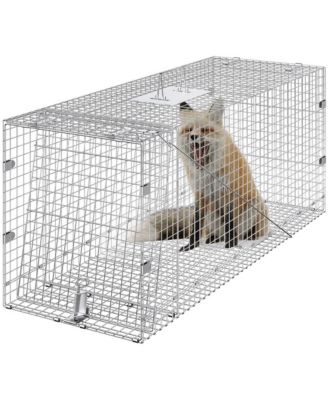 42 x 16 x 18 inches Live Animal Cage Trap Humane Cat Trap Galvanized Steel