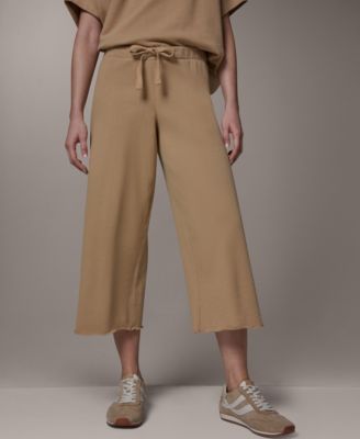 Women's Cotton French Terry Crop Pant with Drawcord