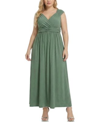 Plus Size Ruched Empire Maxi Dress