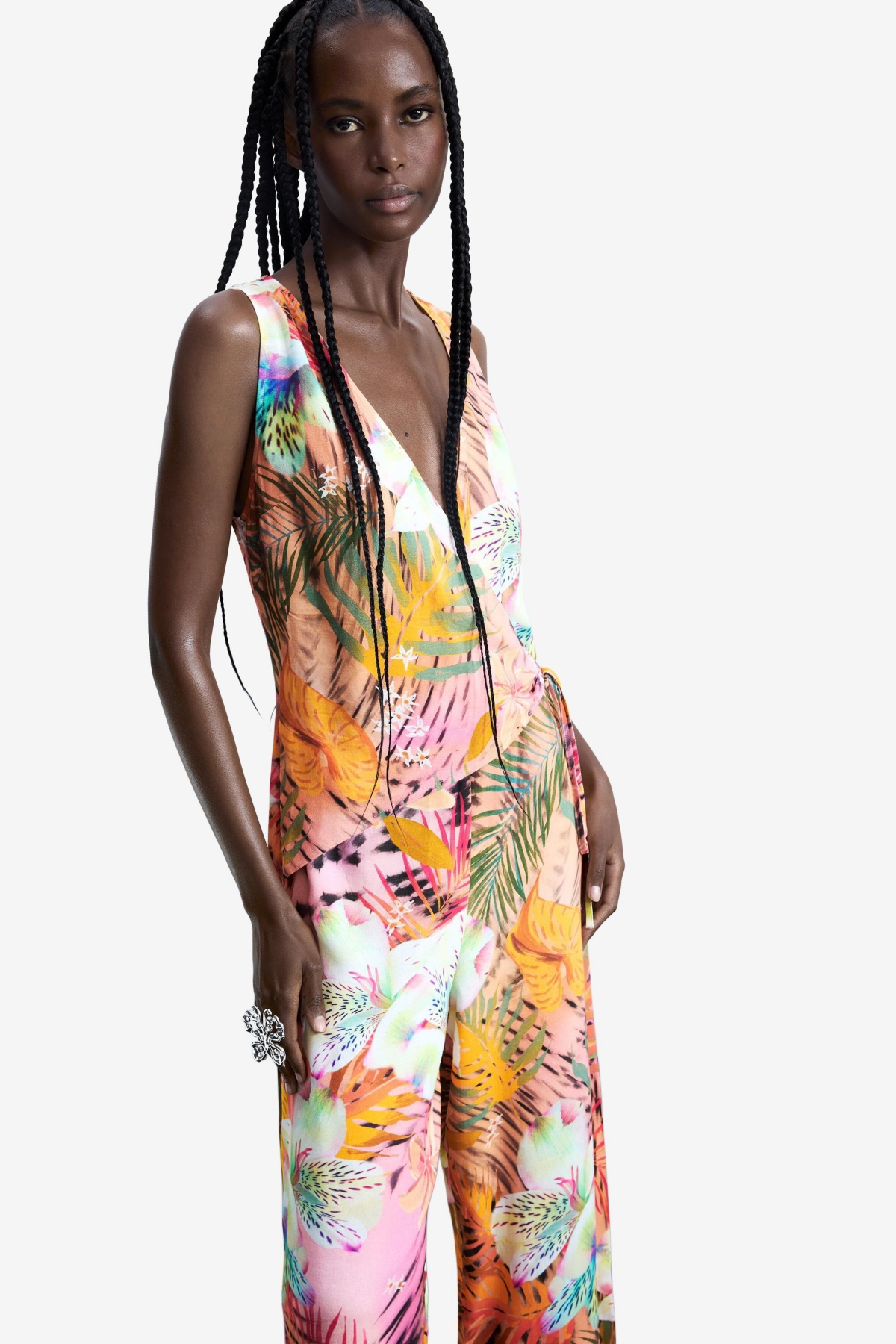 Desigual Women's Tropical Wrap Jumpsuit