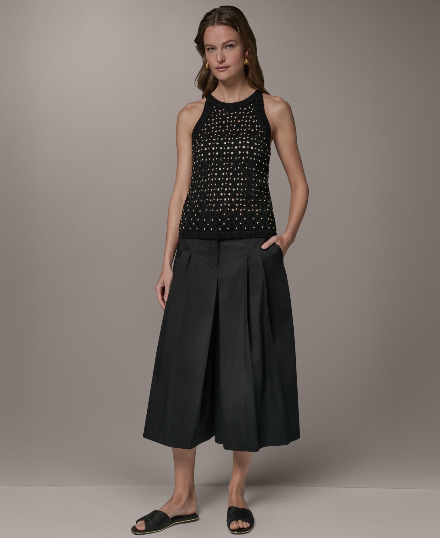 Женский свитер Donna Karan New York Halter Crewneck Hotfix, цвет: Чёрный — фото 2