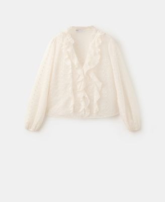 Women's Ruffled Embroidered Blouse
