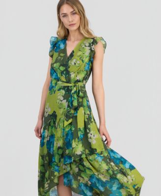 Women's Green Wrap Floral Dresses | Macy's