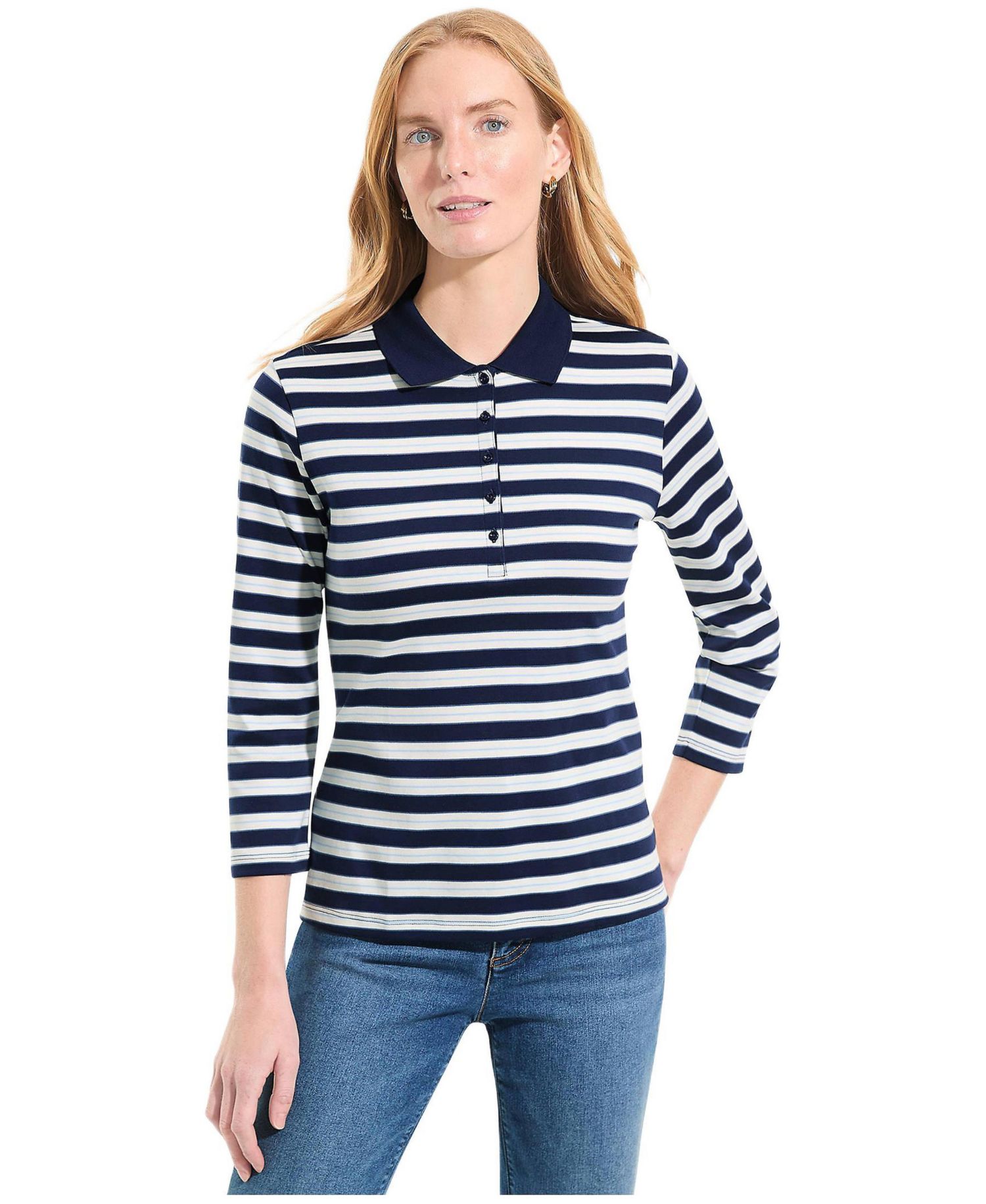 Women's 3/4 Sleeve Supima Cotton Polo Shirt