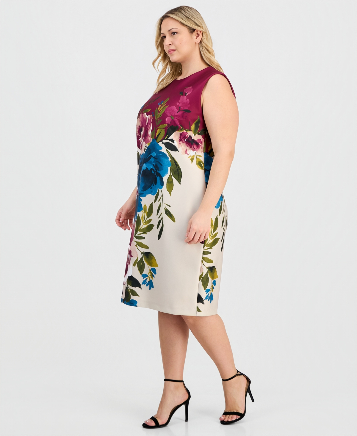Anne Klein Plus-Size Printed Scuba Sheath Dress