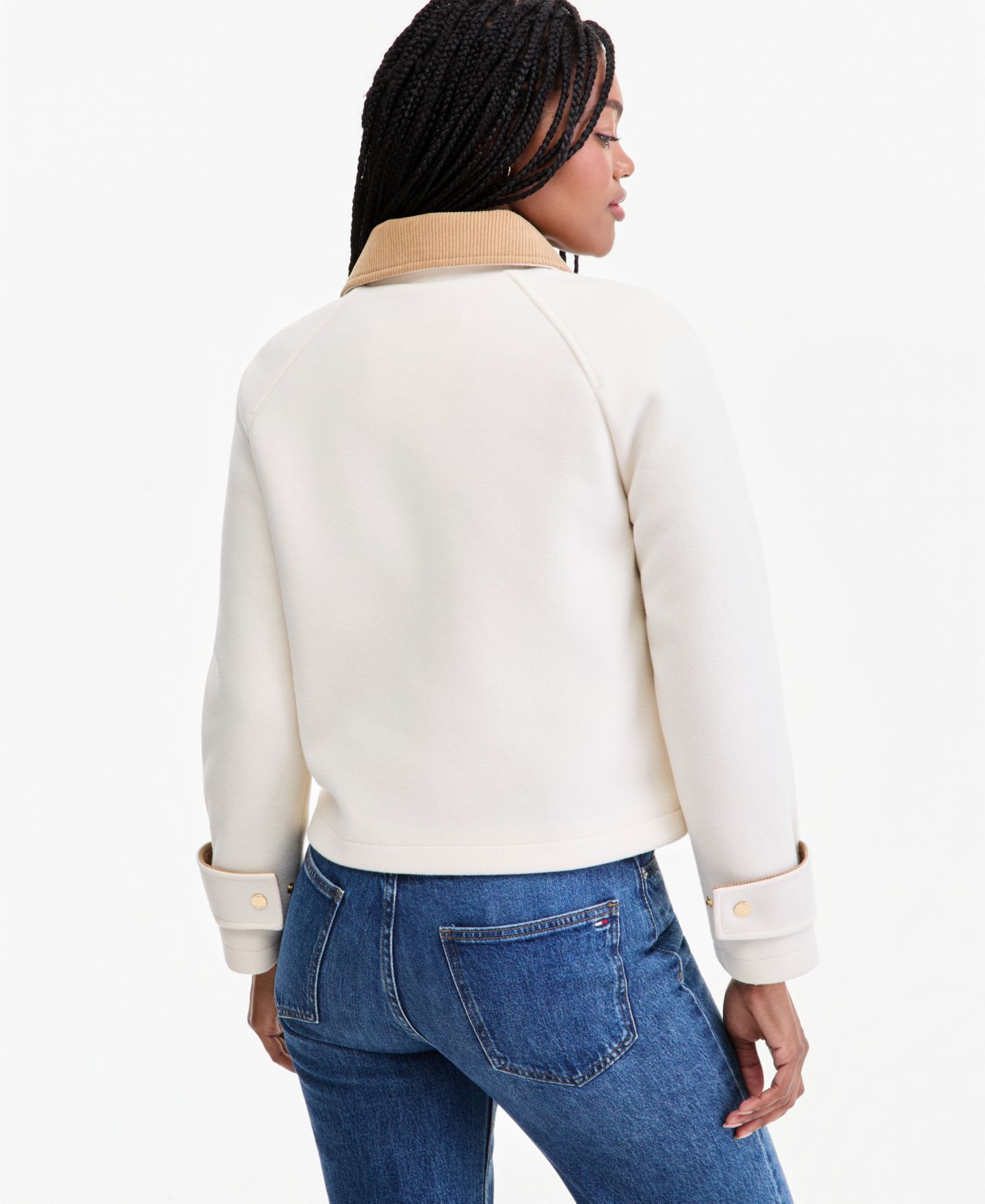 Женская куртка Tommy Hilfiger Corduroy Collar Bomber, цвет: Кремовый — фото 2