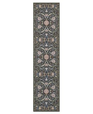 Abrabella Washable Non-Slip Printed Chenille Runner Rug, 96" x 24"