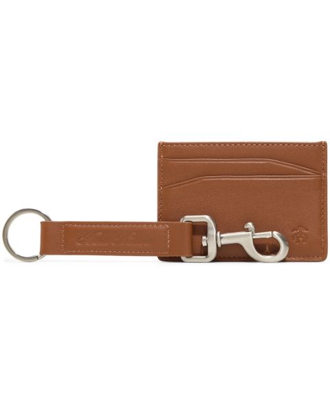 Brooks Brothers Men's Leather Wallet and Key Ring Set