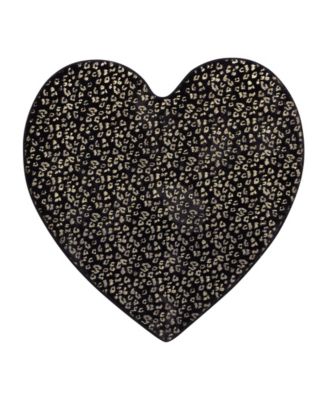 Metallic Leopard Foil Print Shaped Heart Rug, 36" x 36"