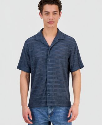 Men's Andre Knit Tonal Stripe Camp Shirt