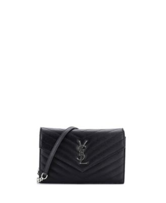 Small Classic Monogram Wallet on Chain Matelasse Chevron Leather