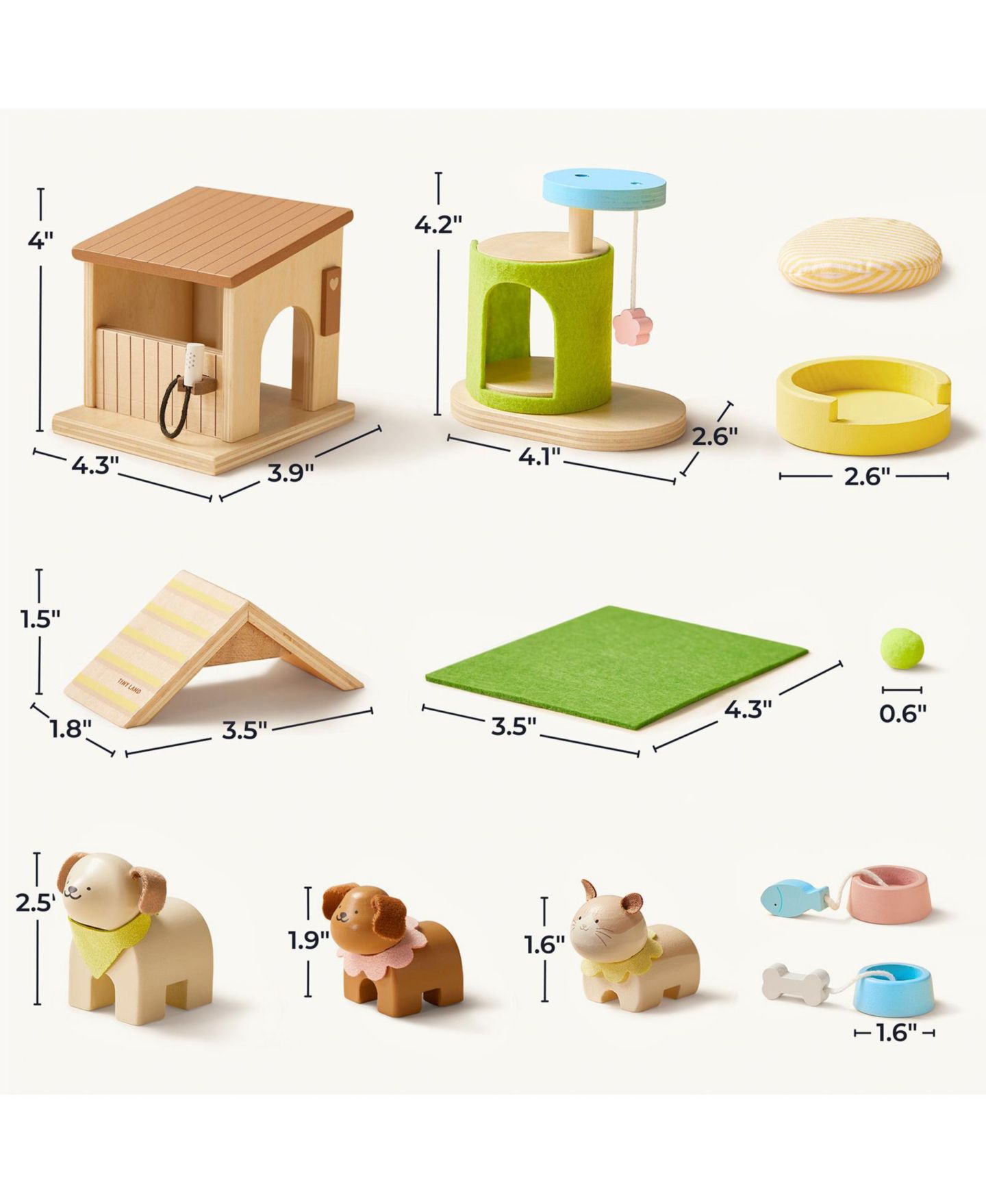 Набор деревянной мебели для ухода за питомцами Tiny Land Happy Urban Paws, от 3 лет — фото 9