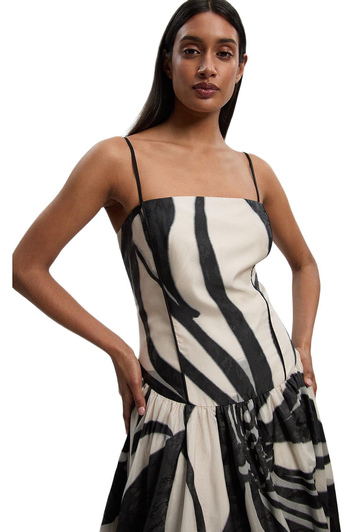 Karen Millen Women's Floral Jacquard Maxi Prom Dress view 2 — MAYCSS fashion products
