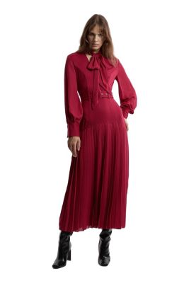 Women's Jersey Ponte Georgette Mix Maxi Dress
