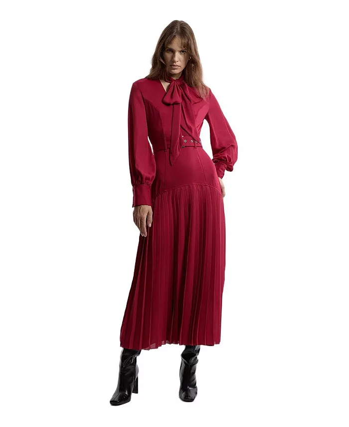 Women's Jersey Ponte Georgette Mix Maxi Dress