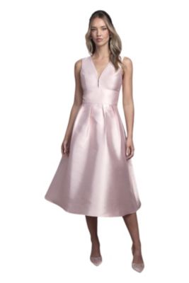 Women's Structured Twill Midi Bridesmaid Dress