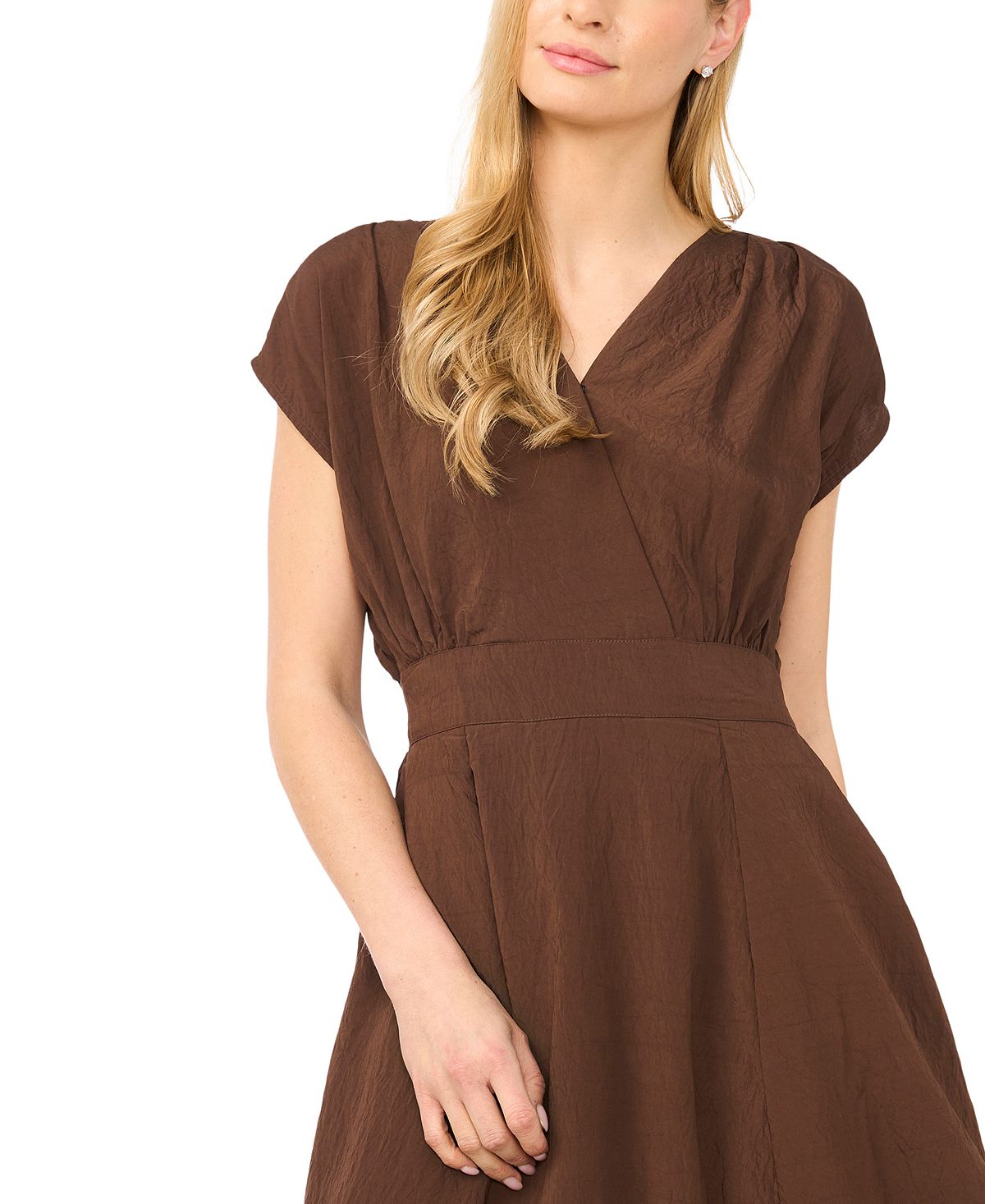 MSK Women's V-Neck Midi Dress view 2 — MAYCSS fashion products