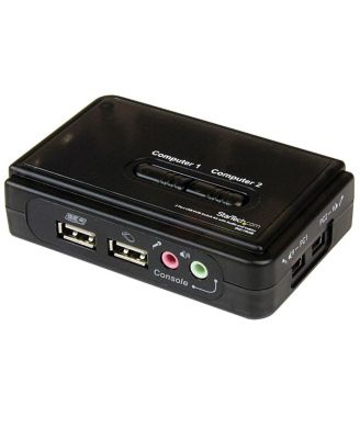 2 Port USB KVM Switch Kit with Audio and Cables