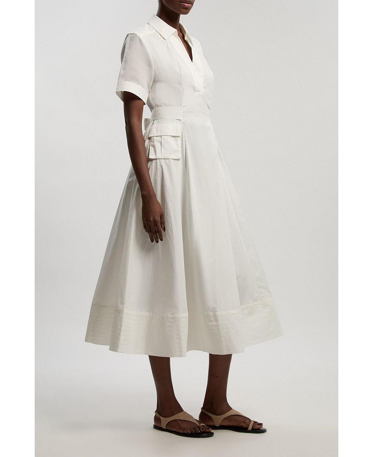 Karen Millen Women's Utility Short Sleeve Midi Dress view 5 — MAYCSS fashion products
