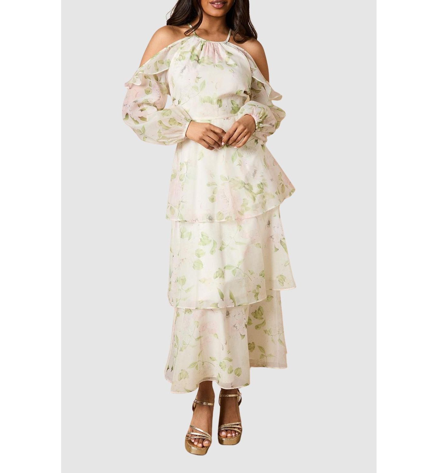 Женское платье Oasis Organza Cold Shoulder Midi — фото 6