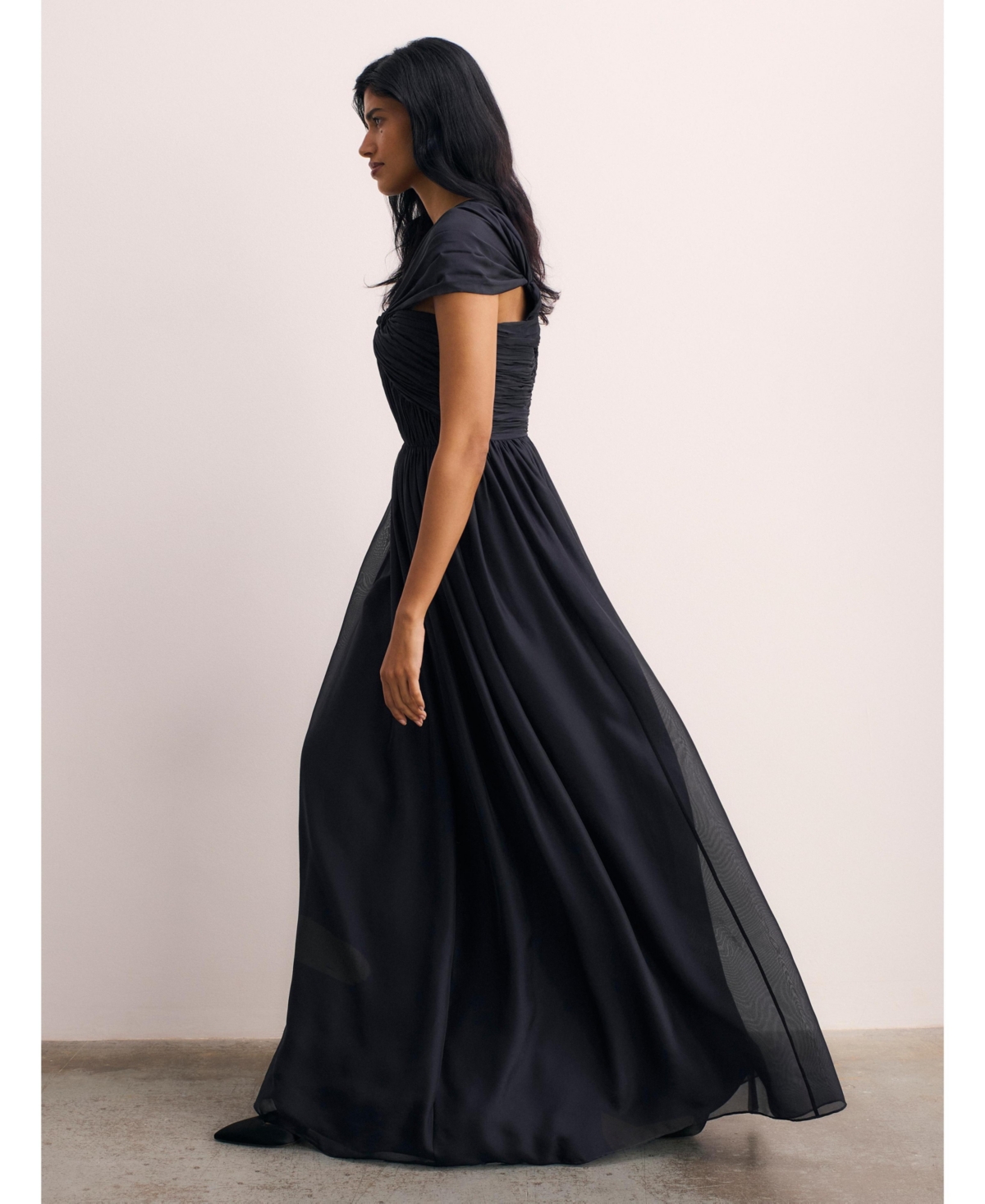 The Fold Women's Sevilla Silk Chiffon Maxi Dress