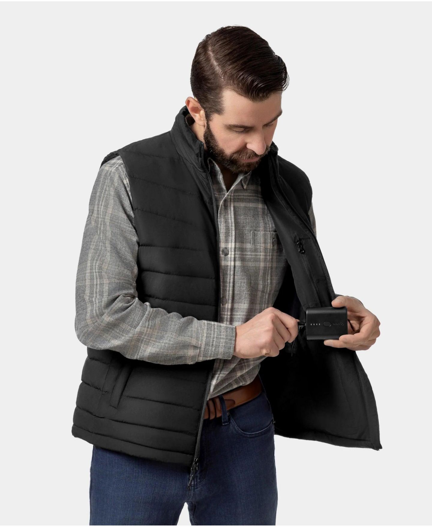 Мужской жилет ororo Heated Lightweight Down Vest, цвет: Чёрный — фото 4