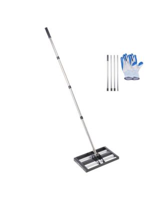Lawn Leveling Rake with Roller 17 x 10 inch Adjustable Handle
