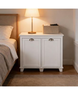  Wide Floor Cabinet  Tilt-Out Laundry Hamper Cabinet,  Freestanding Storage Cabinet