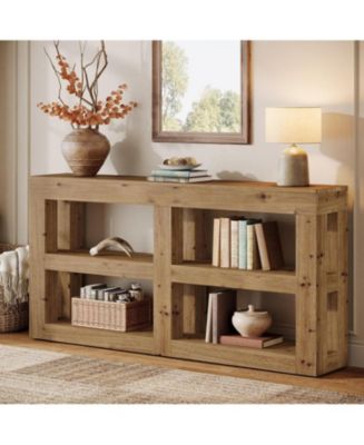 Tribesigns Solid Wood Console Table with Storage, 63