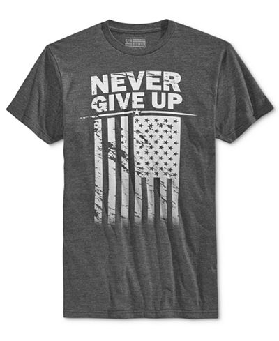 US Honor Men's Never Give up American Flag T-Shirt
