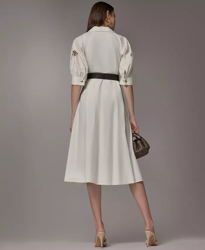 Women's Collared Belted Shirt-Dress - thumbnail 9